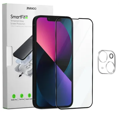 Produktbild von 1-Pack iPhone 13 Displayschutzfolie & 1-Pack Kameraschutz - Gehärtetes Glas | [Automatische Installation] - Blasenfrei