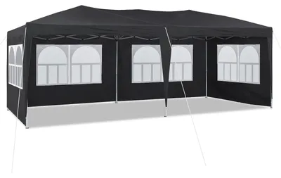 Obrázek produktu pro Stan na párty – zahradní pavilón – stan na oslavy – skládací stan – přístřešek – 3x6 metrů – vodotěsný, se bočními stěnami