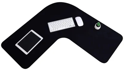 Obrázek produktu pro Omgoods - Podložka pod myš ve tvaru L - Voděodolná a velká, vhodná do kanceláře i pro hraní - 92 cm, černá