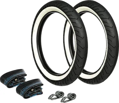 Produktbild von Set: 2x Reifen Weißwand MITAS 2.75 x 16 + 2x Schläuche + 2x Felgenband