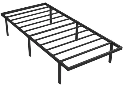 Produktbild von Bettgestell, 90 x 200 cm Metallbett mit Stauraum unter dem Bett, Metallgestell mit Lattenrost, kein Boxspring nötig