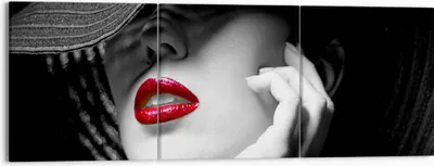Produktbild von Bild auf Leinwand - Leinwandbild - Frau Gesicht Lippen - 150x50cm - Wand Bild - Wanddeko - Leinwanddruck - Bilder - Kunstdruck - Wanddekoration - Leinwand bilder - Wandkunst - CA150x50-3618