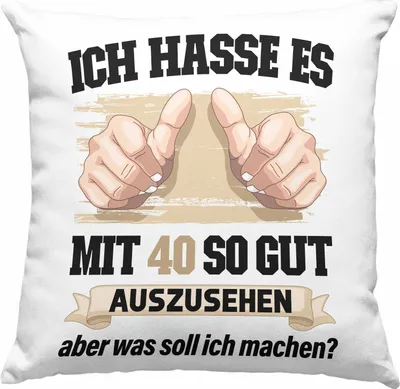 Produktbild von Trendation - 40. Geburtstag Deko-Kissen mit Füllung 40x40 Frau Männer Geschenk 40er Geschenkidee 40 Mutter Vater Mann Frauen Lustig Geschenke Deko (Grau)