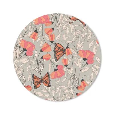 Produktbild von MuchoWow® Mauspad Mousepad Schmetterlinge - Muster - Tiere 40x40 cm - Mousepads - Maus Mat - Pad - Mausunterlage - Schreibtisch Accessoires