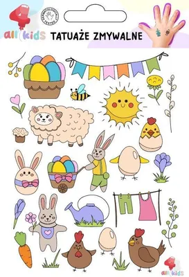 Produktbild von Abwaschbare Tattoos für Kinder Ostern 2