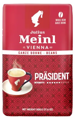 Imagen del producto de Julius Meinl 47 Julius Meinl Vienna Präsident Kaffeebohnen, Arabica- und Robustabohnen 500,0 g