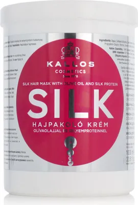 Obrázek produktu pro Kallos KJMN Silk with Olive oil and Silk protein 1000ml, 1000 ml, Unisex, Matné vlasy, Vyživující, Lesklý, Olivový olej, Dávkovač