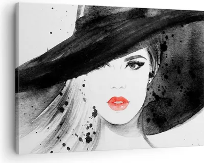 Produktbild von Bild auf Leinwand - Leinwandbild - Frau Gesicht Lippen - 70x50cm - Wand Bild - Wanddeko - Wandbilder - Leinwanddruck - Bilder - Kunstdruck - Wanddekoration - Leinwand bilder - Wandkunst - AA70x50-3916