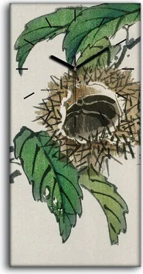Produktbild von Wanduhr Uhr Wandbild Leinwand 30x60 Malerei Asiatischer Zweige Blätter Kunst - schwarze Hände