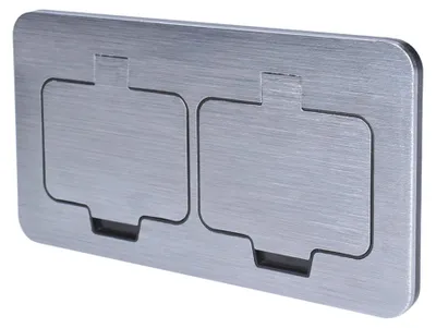 Immagine prodotto di Presa da incasso per ufficio IP55 in alluminio SOLIGHT 5B323 doppio quadro