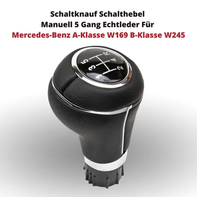 Image de Pommeau de levier de vitesses, boîte manuelle 5 vitesses, cuir véritable, pour Mercedes-Benz Classe A W169 et Classe B W245