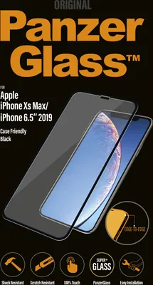 Produktbild von Panzerglass E2E Super+ Antibakterielles gehärtetes Glas für Iphone Xs Max / 11 Pro Max - mit schwarzem Rahmen