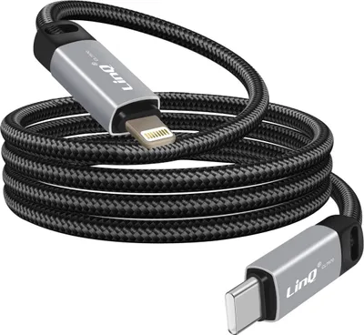 Immagine prodotto di LinQ, cavo da Lightning a USB-C Power Delivery 36W nylon 1,2 m, nero