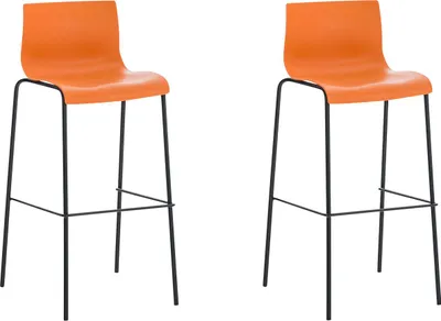 Produktbild von CLP 2er Set Barhocker Hover Kunststoff 4-Fuß Gestell 4-Fuß Gestell schwarz Gestell Farbe schwarz