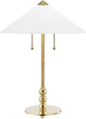 Produktbild von Casa Padrino Luxus Tischleuchte Antik Messing / Weiß Ø 45,7 x H. 61 cm - Tischlampe mit rundem Glas Lampenschirm