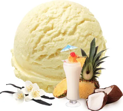 Produktbild von Vanille Pina Colada Veganes Eis Pulver Zucker-, laktosefrei 1 kg