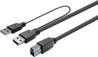 Produktbild von Vivolink PROUSB3AB5C-DUAL, 5 m, USB A, USB B, USB 3.2 Gen 1 (3.1 Gen 1), Schwarz