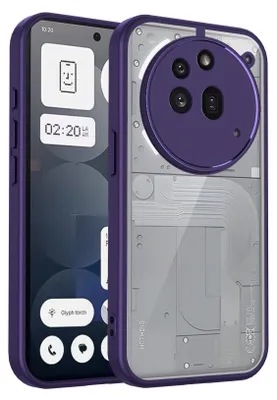 Obrázek produktu pro Pouzdro pro Nothing Phone 3A Pro průhledný zadní kryt s TPU rámečkem, odolné proti nárazům Fialová