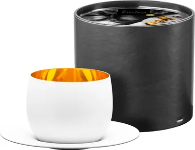 Produktbild von EISCH Cappuccinoglas 109/3 mit Untersetzer in Geschenkr. COSMO PURE WHITE 77410903/ 180322