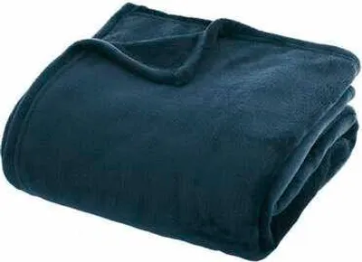 Zdjęcie produktu dla FLANELOWY KOC granatowy 180x230cm przytulny MIĘKKI