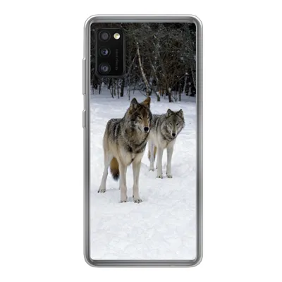 Produktbild von MuchoWow® Handyhülle Schutzhülle Hülle für Samsung Galaxy A41 Wolf - Schnee - Kanada Silikon Softcase Handy Hülle - Mobiltelefon