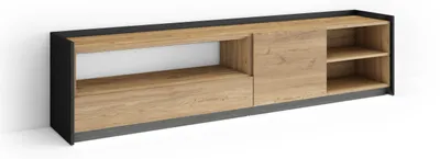 Immagine prodotto di Mobili TV effetto legno rovere e nero 207x37x50cm con Led