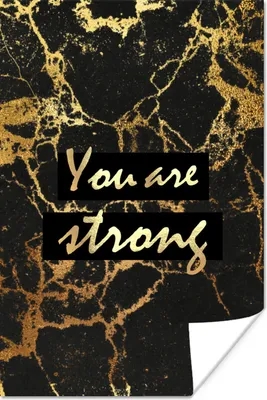 Produktbild von MuchoWow® Poster Zitat - Motivation - Gold - Marmor 40x60 cm - Plakate für die Wand - Poster Babyzimmer