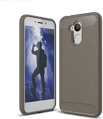 Produktbild von Huawei Honor 6A Pro TPU Case Carbon Fiber Optik Brushed Schutz Hülle Grau