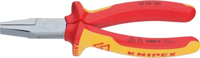 Zdjęcie produktu dla Knipex 20 06 160 VDE Flat nose pliers Straight Chromium-vanadium electric furnace steel 160 mm