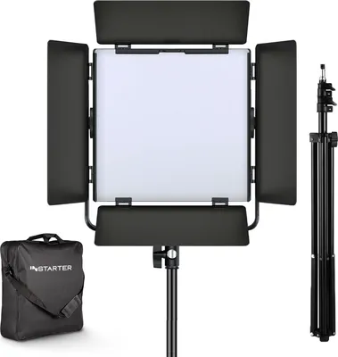 Produktbild von Instarter LED Videoleuchte 60 W mit Lampenstativ, Videolicht mit 360° RGB-Spektrum, Studioleuchte mit App-Steuerung, Video-Beleuchtung Bi-Color