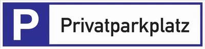 Produktbild von Parkplatzbeschilderung Privatparkplatz L460xB110mm Alu.weiß/blau/schwarz