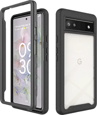 Obrázek produktu pro Google Pixel 6A Pouzdro, Hybrid Průhledné Zadní Kryt, Robustní TPU Nárazník, Nárazuvzdorné Pouzdro pro Google Pixel 6A černé
