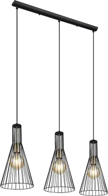 Produktbild von Pendellampe, Metall, schwarz matt, Gitterschirme, H 120 cm