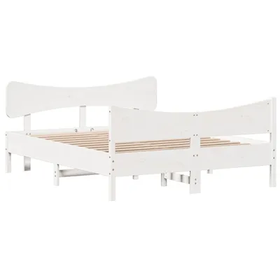 Produktbild von Massivholzbett ohne Matratze Weiß 160x200 Kiefernholz