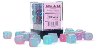 Produktbild von Würfel Gemini - Gel Green-Pink/blue (36 Stk.)
