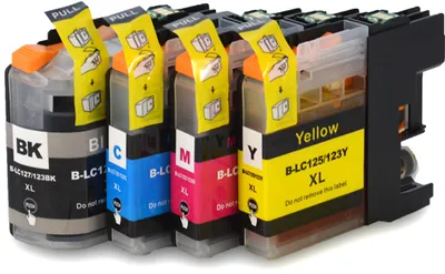 Produktbild von 4 Druckerpatronen kompatibel für Brother LC-123 LC123 LC-127 LC-125 XL mit Chip Brother DCP-J 4110 DW , DCP-J 4110 W.Brother MFC-J 4410 DW , MFC-J 4510 DW , MFC-J 4610 DW , MFC-J 4710 DW. LC-123BK,LC-127 XL VAL BP