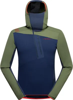 Zdjęcie produktu dla Bluza z kapturem Big Wall Pullover Hoody M, Night Sky/Cypress, L, ZAMF021B46E47L, polar męski do wspinaczki górskiej – La Sportiva