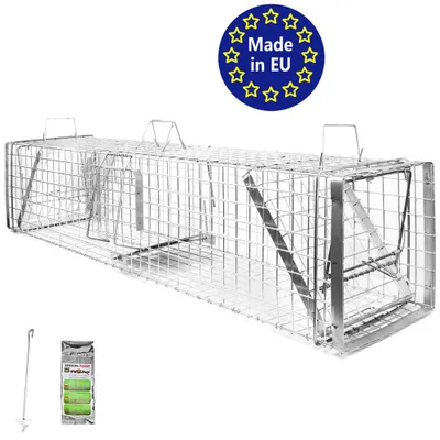 Produktbild von Petigi Tierfalle Lebendfalle für kleine bis mittelgroße Tiere wie Maus, Katze, Marder, Fuchs, Otter, Kaninchen, Modell: , Größe / Modell:Heavy 5 (150 x 34 x 34 cm)