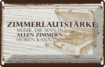 Produktbild von vianmo Blechschild 20x30 cm Zimmerlautstärke: Musik, die man in Spruch Zitat
