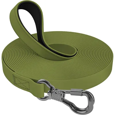 Image de Laisse pour chien, étanche, 10 mètres, verte, avec un mousqueton verrouillable