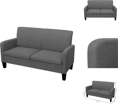 Produktbild von vidaXL 2-Sitzersofa 135 x 65 x76 cm Dunkelgrau -  Sofas