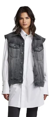 Productafbeelding van G-STAR RAW Dames oversized denim vest, kleur: Evergreen