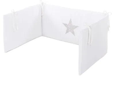 Produktbild von babybay Kinderbettnestchen, weiß Applikation Stern perlgrau Sterne weiß