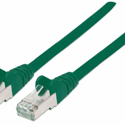 Produktbild von Intellinet Netzwerkkabel mit Cat6a-Stecker und Cat7-Rohkabel, S/FTP, 100% Kupfer, LS0H, 1,5 m, grün, 1,5 m, Cat7, S/FTP (S-STP), RJ-45, RJ-45, Grün