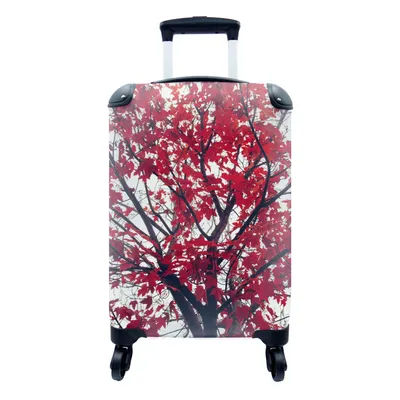 Produktbild von MuchoWow® Koffer Handgepäck Trolley Rollkoffer Kleine Reisekoffer mit 4 Rollen - Ahorn - Blätter - Herbst - Natur - Cabin Size < 55x40x23 cm & 55x40x20 cm - Fotokoffer - Kabinenkoffer - Boardgepäck - Reise-Box - Reisekoffer - Reisegepäck - Koffer mit Bild - Trolley für Kinder