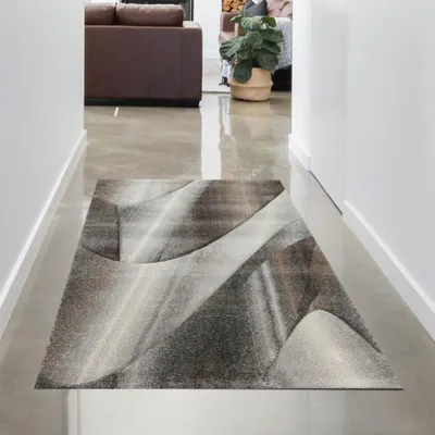 Zdjęcie produktu dla Dywan FLURLÄUFER z abstrakcyjnym wzorem w kolorze srebrnoszarym rozmiar - 80x150 cm