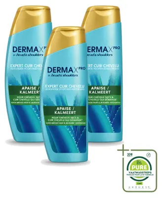 Immagine prodotto di 3 flaconi di shampoo anti-forfora Head & Shoulders DermaXPro, lenitivo, da 225 ml - confezione grande - 3 pezzi