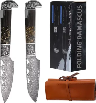 Image de Couteaux pliants en damasquiné CO-32811 - Or KP32811