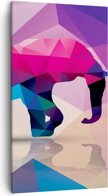 Produktbild von Bild auf Leinwand - Leinwandbild - Elefanten Illustration Bunt - 45x80cm - Wand Bild - Wanddeko - Leinwanddruck - Bilder - Kunstdruck - Wanddekoration - Leinwand bilder - Wandkunst - PA45x80-2807