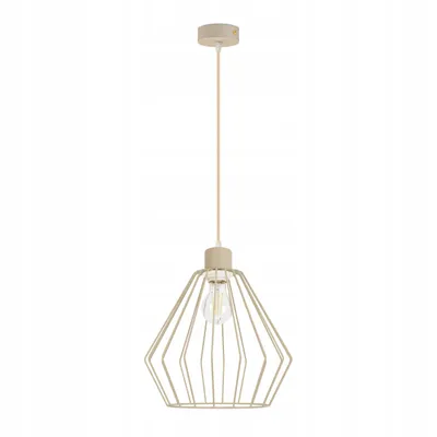 Produktbild von Luxolar - LED Pendelleuchte aus Metal Draht Beige-Grau im Edison-Stil E27 60W - Deckenleuchte LOFT Design - Hängelampe für Wohnzimmer, Küchen